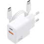 Aisens Cargador GaN 20W con Cable USB-C 1m, Blanco